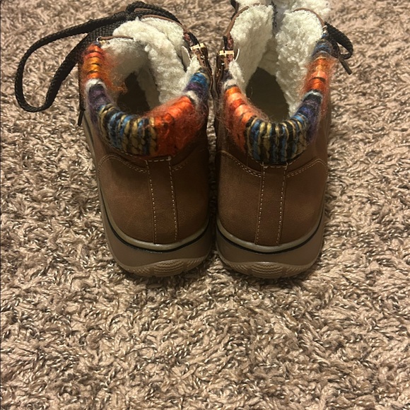 Bjorndal Brown Ankle Boots with Multicolor Trim - Picture 3 of 6